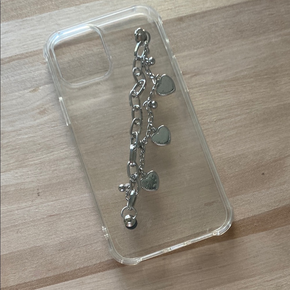Clear Phone Case with Silver Chain
